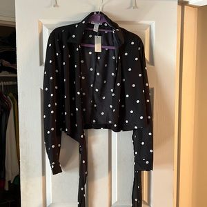 NWT Polka dot blouse. Size L